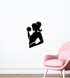 BK Home GYM Tasarımlı Ahşap Duvar Süsü-28 (Siyah)