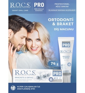 R.O.C.S. Pro Brackets & Ortho Diş Macunu - SLS İçermeyen, Güçlendirici ve Mineral Destekli, 74 gr, 1 Adet