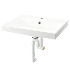 Sifonlu Lavabo, Beyaz, 60x48 cm