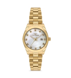 Ferro FL21570AWT-B Quartz Çelik Kordon Altın Rengi 31 mm Kadın Kol Saati