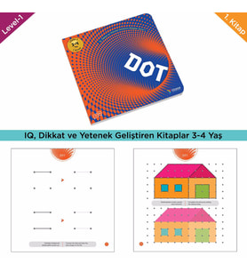 DOT (3-4 Yaş) / IQ, Dikkati Güçlendirme Seti-Anasınıfı - TÜZDER Yayınları (Bordo)