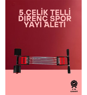 Ayarlanabilir Elastik Yaylı Ergonomik Tasarımlı Kas Güçlendirme Seti