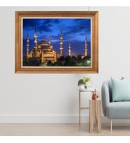 Altın Varaklı Çerçeveli Paspartulu  Tablo fty343 (Gold)