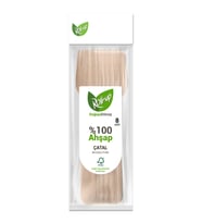 Roll-Up Doğaya Dönüş Ekolojik Doğal Doğa Dostu %100 Ahşap Çatal - 16 Cm. - 8'li Paket
