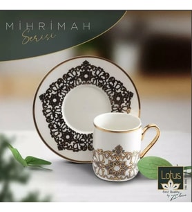 Lotus Porselen Mihrimah 12 Parça Kahve Fincanı Seti - Lotus-55/387