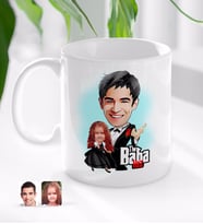 BK Gift Kişiye Özel Godfather Baba Kız Karikatürlü Beyaz Kupa Bardak-1