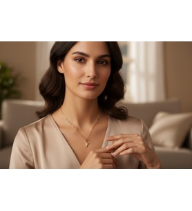 STİL İNCİSİ/XUPING JEWELRY Y TAŞLI HARF KOLYE (Altın Rengi)