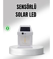 Güneş Enerjili Dış Mekan Sensörlü Duvar Lambası Ip65 Su Geçirmez