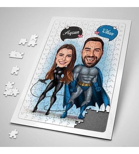 Kişiye Özel 240 Parça Karikatürlü Kahraman Çiftler Puzzle
