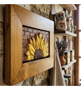 Papatya, Seramik Duvar Panosu Ahşap Çerçeveli 15x22,5x2,5 (cm)