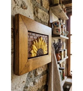 Papatya, Seramik Duvar Panosu Ahşap Çerçeveli 15x22,5x2,5 (cm)