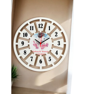 Sevgililer Günü Hediyesi Duvar Saati 40cm 004 (Beyaz)