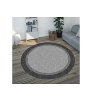 Eliana Home Baskılı, Yıkanabilir Kaymaz Taban Yuvarlak Halı LNA7325-HT232 120x120 cm (Gri)