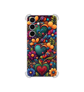 PrintiFy Samsung Galaxy S25 ile Uyumlu Düşlerin Dansı Serisi Çiçeklerin Dansı Tasarımlı Uv Baskılı Köşe Korumalı Antişok Kılıf