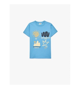 Koton 26YY59000265 Mavi Erkek Çocuk T-Shirt 6SKB10148TK