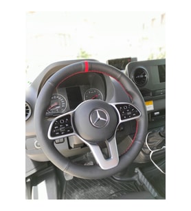 Volkwagen Golf F1 Vitesli Kirmizi Yüzüklü Deri Direksiyon Kılıfı