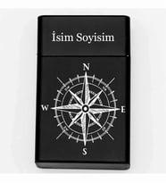 Pusula Desenli Metal Tabaka – Kişiye Özel İsimli Hediyelik