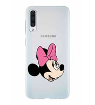 Samsung Galaxy A50  Kapak Minnie Mouse Tasarımlı Şeffaf Silikon Kılıf