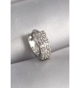 316L Çelik Gümüş Renk Zirkon Taşlı Tragus Piercing 5886