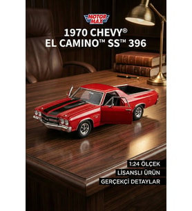 Motor Max 1:24 1970 Chevy El Camino SS 396 Model Araba - Kırmızı Metal Diecast Koleksiyon