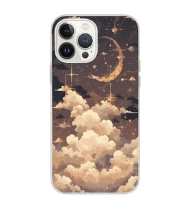 Iphone 12 PRO Uyumlu Bulutlar Tasarımlı Şeffaf Telefon Kılıfı