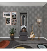 Kenzlife gardırop 2 kapaklı kapılı 2 çekmeceli kamelya 168*50*42 gri ayaklı gardolap dolap (Karışık)