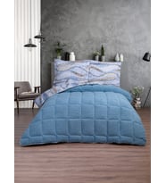Bella Home Çift Kişilik Claro Battaniyeli Uyku Seti - Siera Mavi