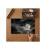 Dolunay - Bulutlu Gece Tasarımı 240 parça Ahşap Puzzle Ahşap Kutuda MP08513