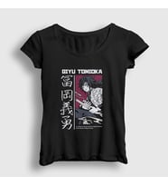 Presmono Kadın Siyah Giyu Tomioka V4 Anime Demon Slayer Kimetsu No Yaiba T-Shirt 298719tt