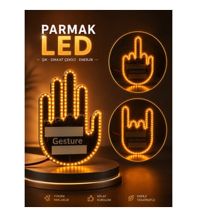 Parmak LED Amber Renkli Işık 176 LED El Hareketi Kontrollü