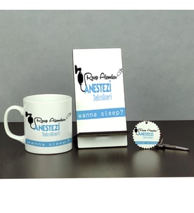 Anestezi Teknikeri Üçlü Set (Kupa + Telefon Standı + Anahtarlık)