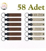 A Kahve & Sütlü Kahve, Okul Mezuniyetine Hatıra, 58’li Set, İsimli Deri Anahtarlık