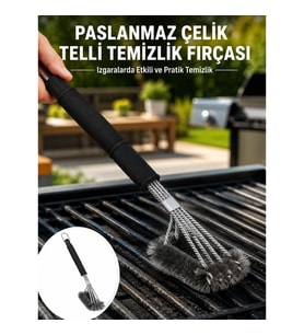 Mey İthalat® Izgara ve Barbekü Temizleme Fırçası Dayanıklı Tasarım Yeni Nesil