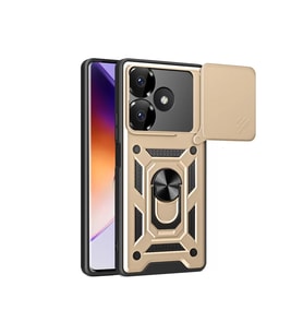 Newface Xiaomi Redmi 13 4G Kılıf Pars Lens Yüzüklü Silikon - Gold