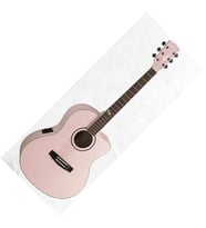 Cort JADE2F-PPM Elektro Akustik Gitar Çantalı - Soluk Pembe Metalik