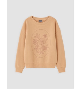 LC WAIKIKI Kahverengi Baskılı Kız Çocuk Sweatshirt