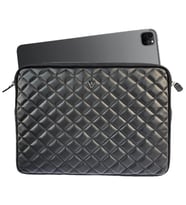 RİCH SMİTH ® GERÇEK DERİ 13" LAPTOP VE A4 EVRAK EL ÇANTASI CLUTCH / 6218 SİYAH (KARE KUZU)