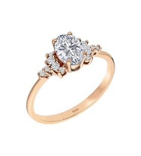 Oval Kesim Pırlanta Taşlı Celine Yüzük 0747R0111