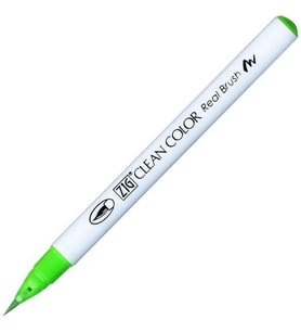 Zig Clean Color Real Brush Fırça Uçlu Marker Kalem 004 Fluorescent Green 