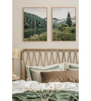 Yonlinesell 2 Parça Ahşap Çerçeve Görünümlü Mdf Tablo Seti 1222207