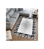 Rovigo Home Dijital Baskı Yıkanabilir Kaymaz Taban Salon Halısı RVG0648 (Siyah)