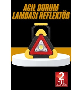 Reflektör Işıklı Ikaz Lambası Şarjlı Çok Fonksiyonlu Işıklı Üçgen Reflektör
