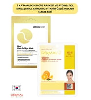 3 Katmanlı Gold Göz Maskesi ve Aydınlatıcı, Sıkılaştırıcı, Arındırıcı Vitamin Özlü Kolajen Maske Seti
