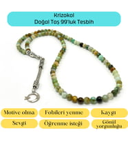 Sertifikalı Krizokol 6mm 99luk Doğal Taş Tesbih