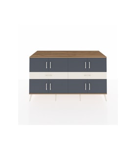 Kronos Konsol 4 Raflı 2 Çekmeceli 8 Kapaklı 176x59x99 Çam-Antrasit/Aytaşı