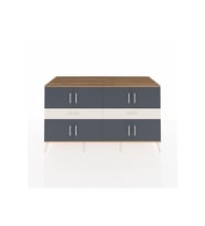 Kronos Konsol 4 Raflı 2 Çekmeceli 8 Kapaklı 176x59x99 Çam-Antrasit/Aytaşı