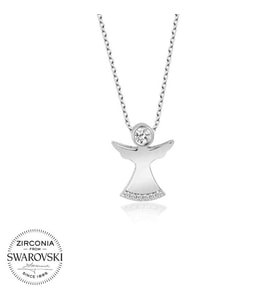 Swarovski Taşlı Gümüş Melek Bayan Kolye