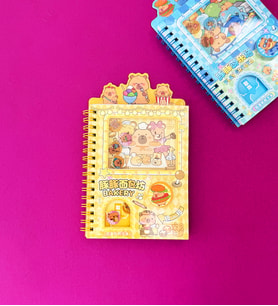 Capybara Otomat Defter – Jetonlu Stickerlı Sevimli Defter (Sarı)