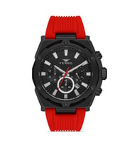 Ferro FM31396D-ZK Quartz Silikon Bordo Siyah Kadran 48 mm Fonksiyonları Aktif Erkek Kol Saati