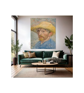 Van Gogh Kanvas Tablo Kanvas Duvar Tablosu Empresyonizm Tablo Portre Hasır Şapka